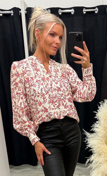 Abrina blouse - poppy red