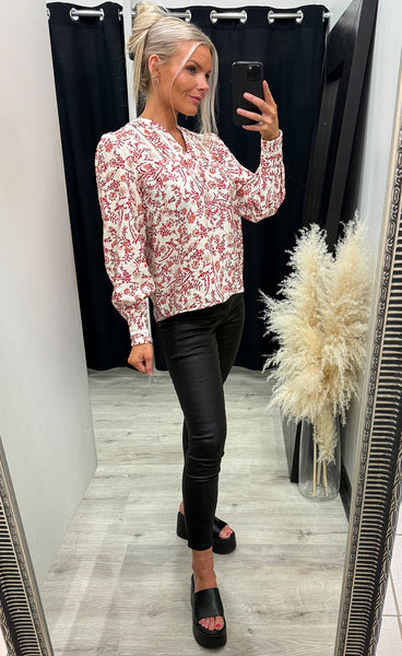 Abrina blouse - poppy red