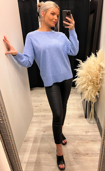 Sardia rachelle pullover - azurine melange