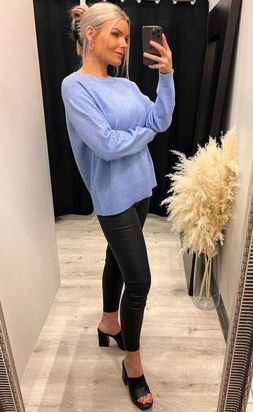 Sardia rachelle pullover - azurine melange