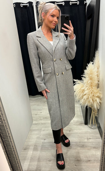Nuraven coat - medium grey melange