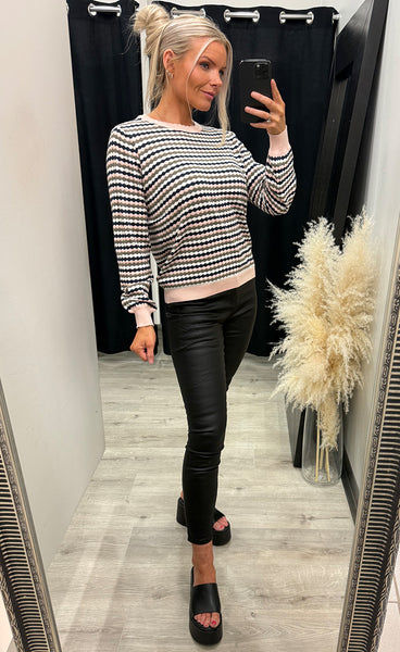 Caia pullover 3 - rose smoke stripe