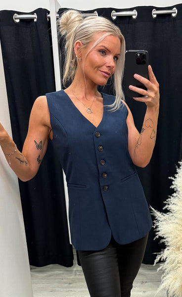 Abigail waistcoat 2 - navy melange