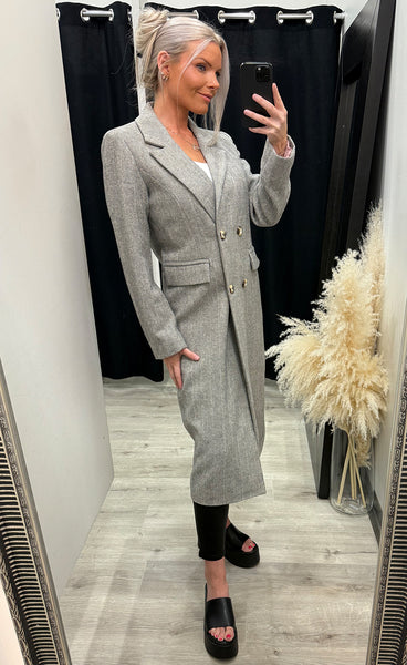 Nuraven coat - medium grey melange