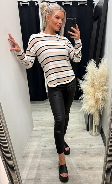 Melani pullover 17 - rose smoke stripe