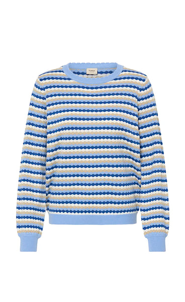 Caia pullover 3 - della robbia blue stripe