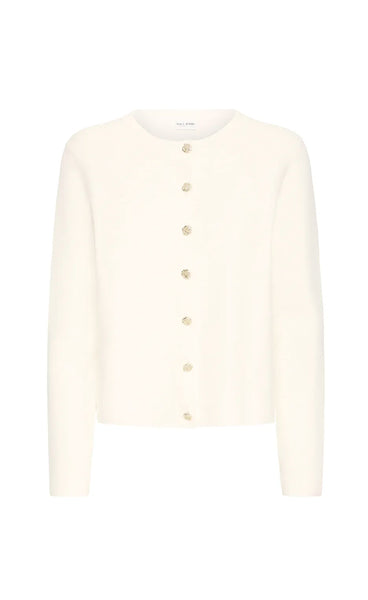 Sara short cardigan - cloud dancer melange