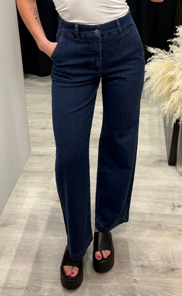 Nuamber short - dark blue denim