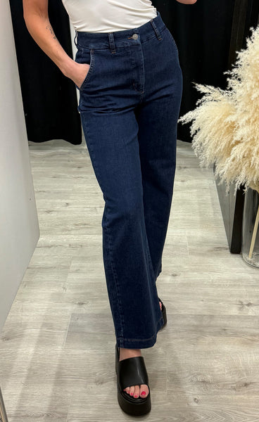 Nuamber short - dark blue denim