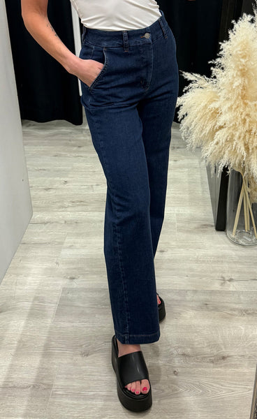 Nuamber short - dark blue denim