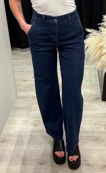 Nuamber short - dark blue denim
