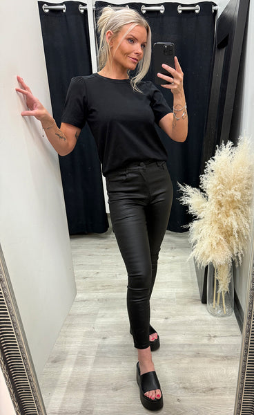 Krysta momi puff tee - black