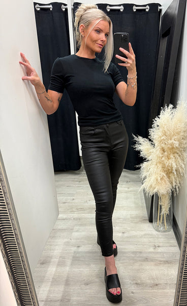 Mona lyocell o ss tee - black