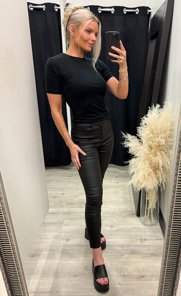 Mona lyocell o ss tee - black