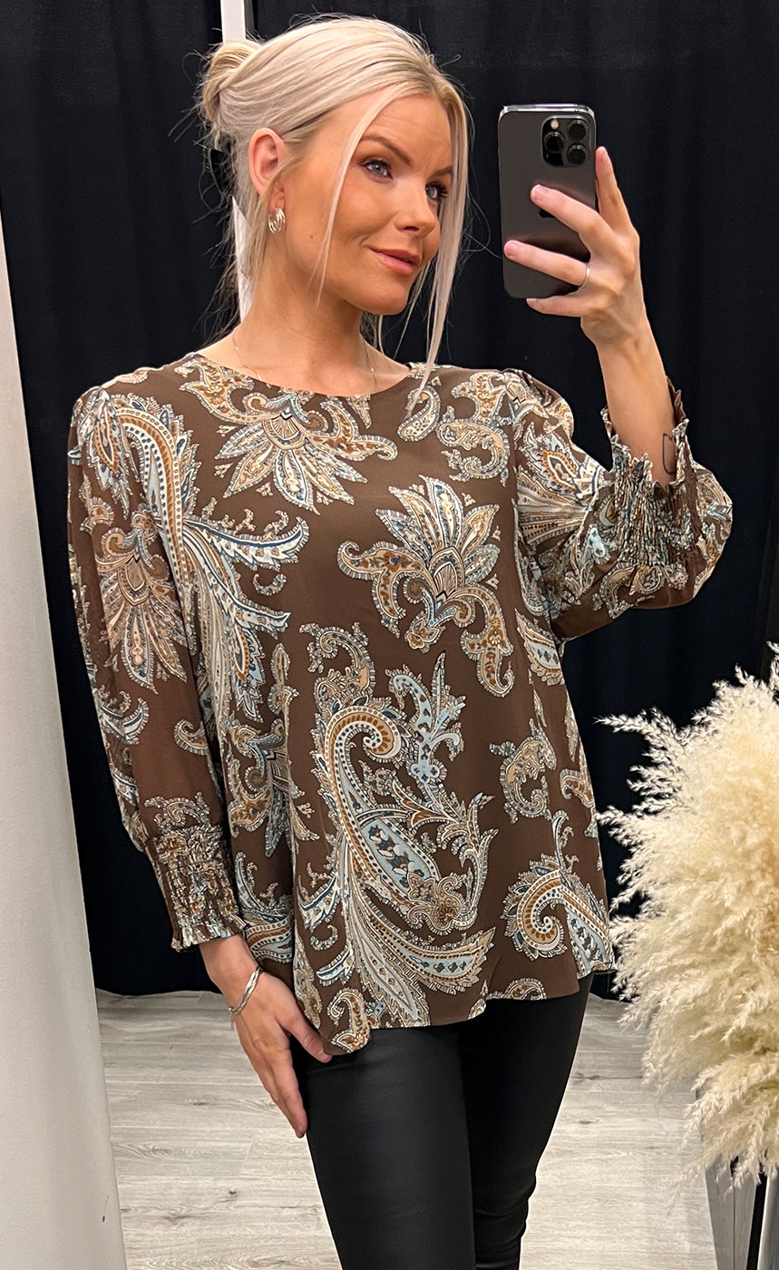 Vessa blouse - brown mix