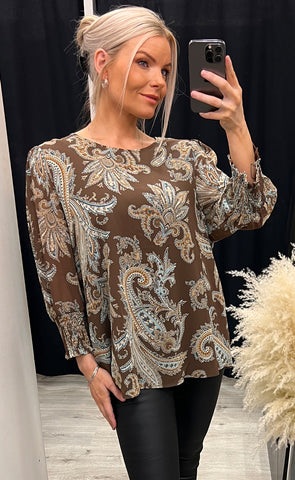Vessa blouse - brown mix