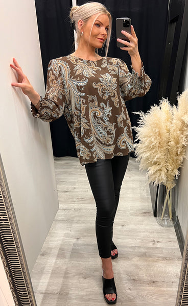 Vessa blouse - brown mix
