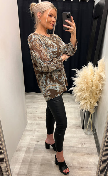 Vessa blouse - brown mix