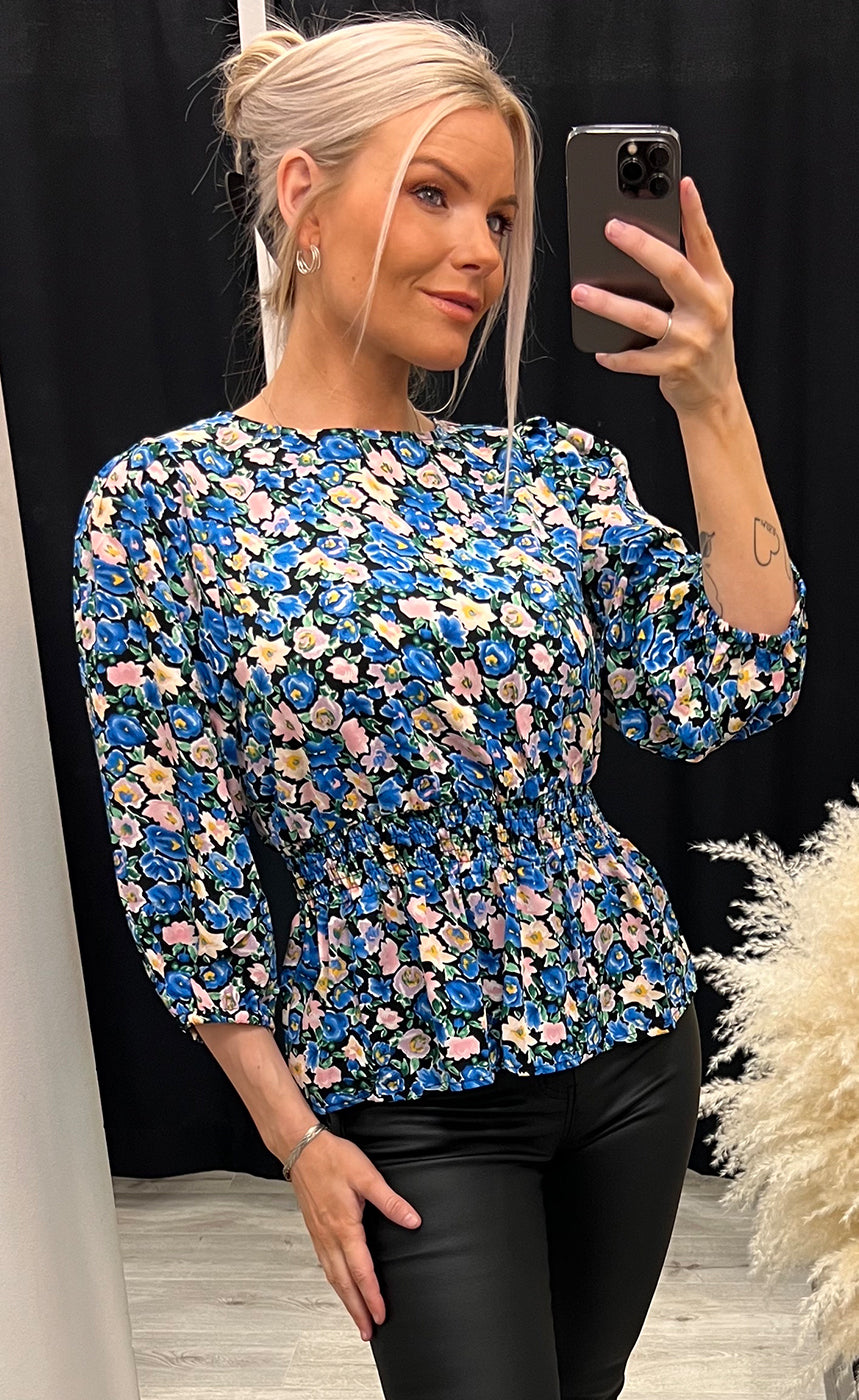 Aria top - blue flower