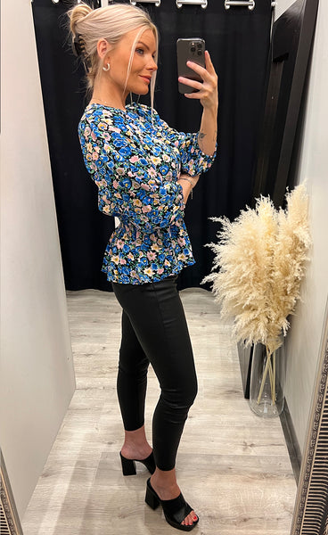 Aria top - blue flower