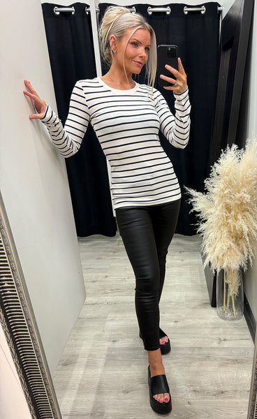 Hizamond stripe tee 33 - navy stripe