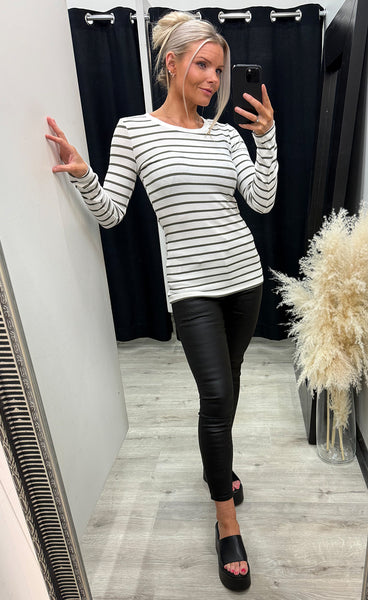Hizamond stripe tee 33 - olive stripe