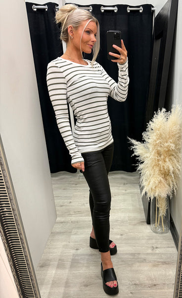 Hizamond stripe tee 33 - olive stripe
