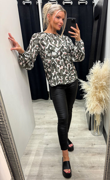 Ariana blouse 14 - boho bloom smokey olive