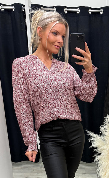 Flowy blouse 3 - tiny petal syrah
