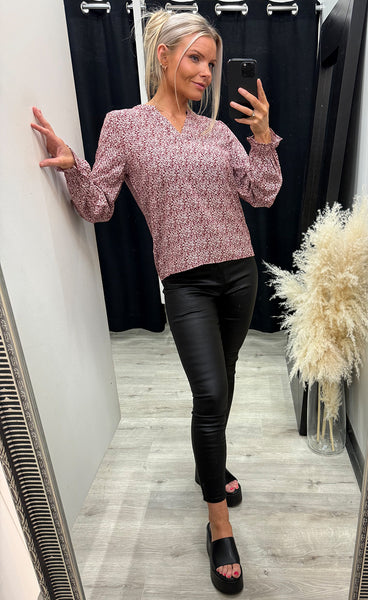 Flowy blouse 3 - tiny petal syrah