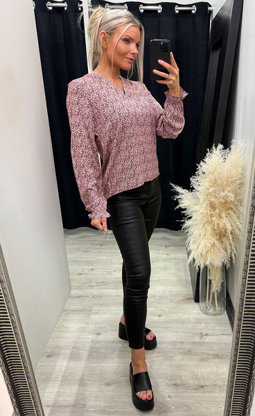 Flowy blouse 3 - tiny petal syrah
