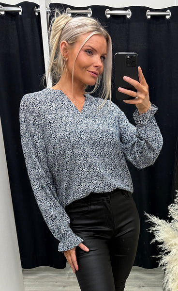 Flowy blouse 3 - tiny petal navy