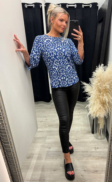 Seen tee 8 - boho bloom navy green