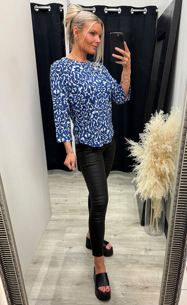 Seen tee 8 - boho bloom navy green