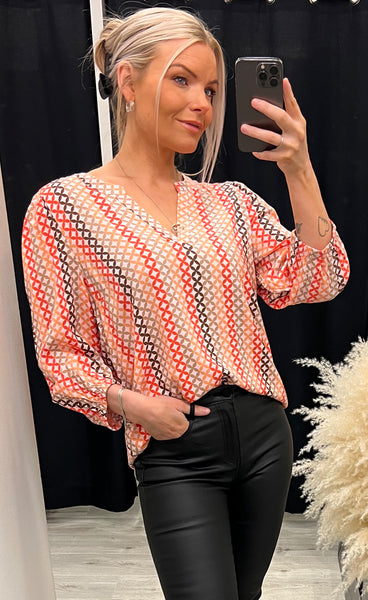 Vigge blouse - coral mix