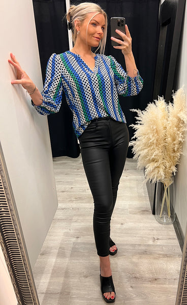 Vigge blouse - navy mix