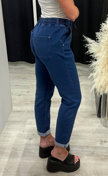 Luxe jogging jeggings 1 - mid blue denim