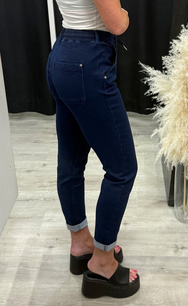 Luxe jogging jeggings 1 - dark blue denim
