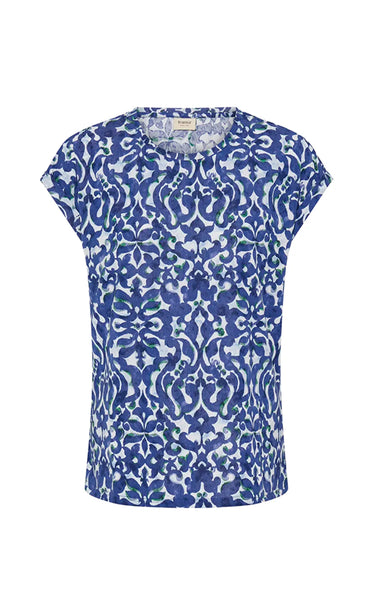 Seen tee 1 - boho bloom navy green