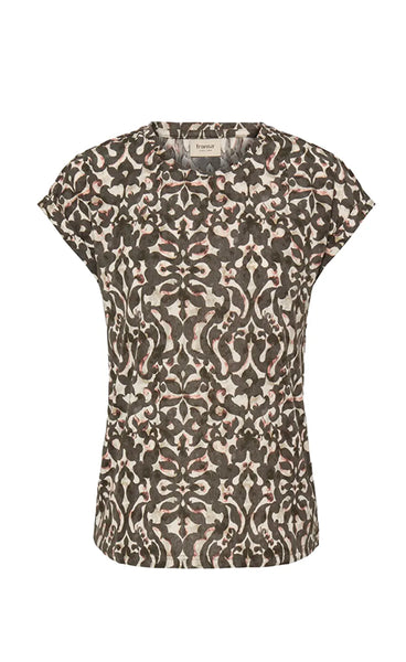 Seen tee 1 - boho bloom smokey olive