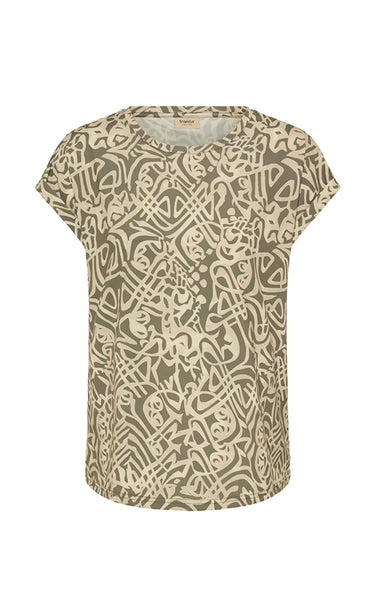 Seen tee 1 - art lines olive