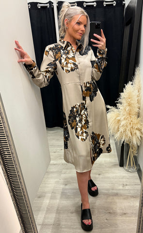 Jannike shirt dress - string mega flower