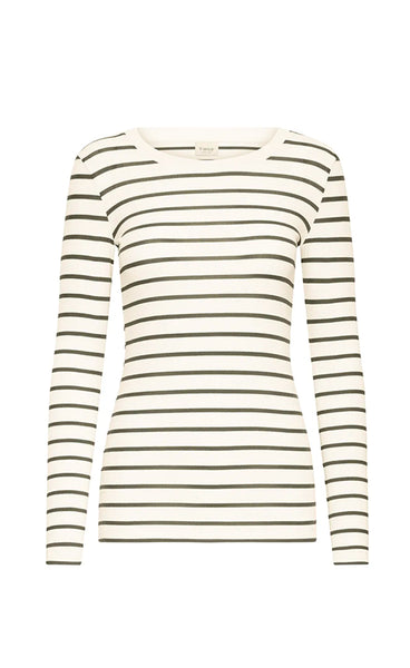 Hizamond stripe tee 33 - olive stripe
