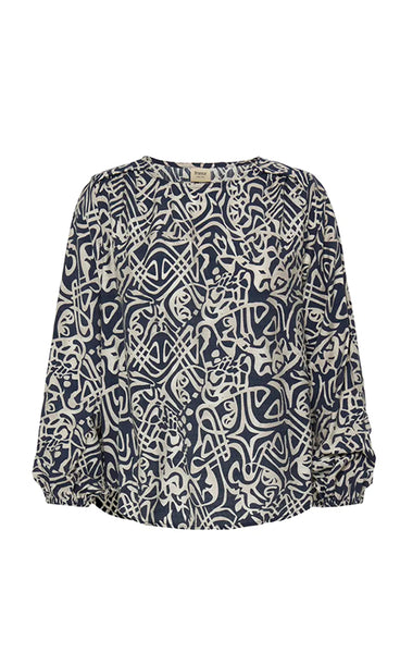 Ariana blouse 14 - art lines navy