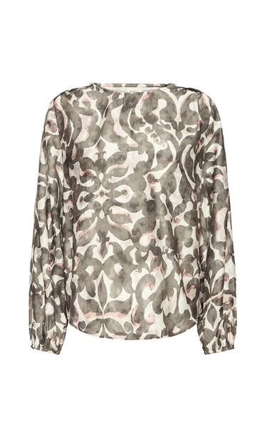 Ariana blouse 14 - boho bloom smokey olive