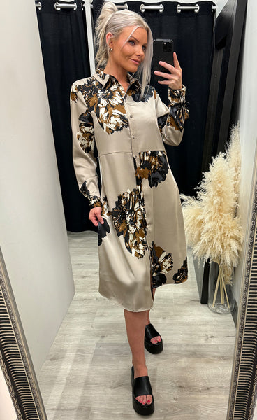 Jannike shirt dress - string mega flower