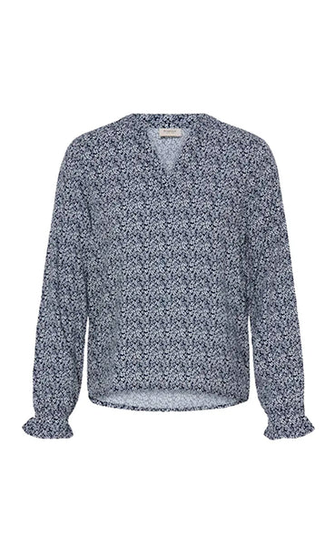 Flowy blouse 3 - tiny petal navy