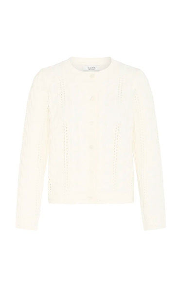 Mikala cable cardigan - marshmallow