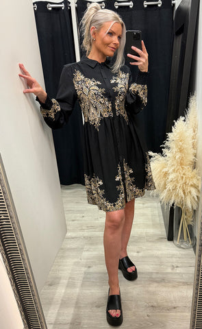 Dara dress 1 - black paisley