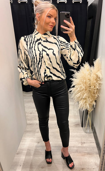 Gada shirt - beige/black
